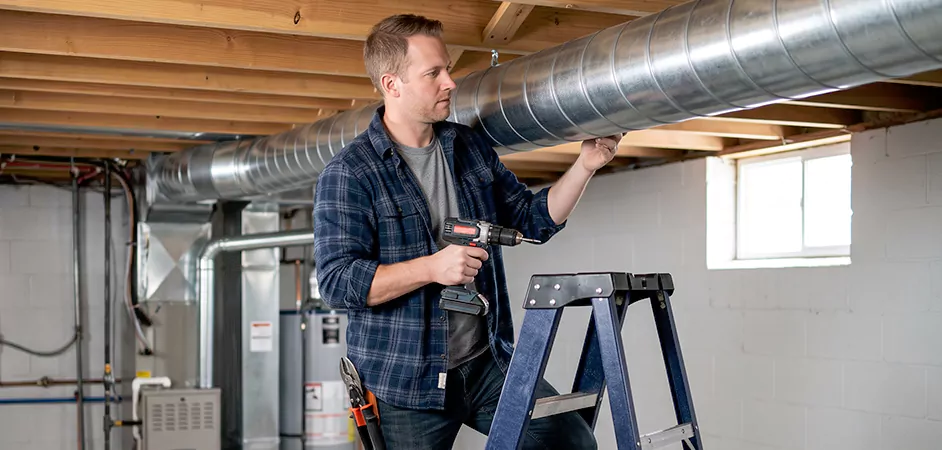 Exposed Spiral Ductwork in Pearland